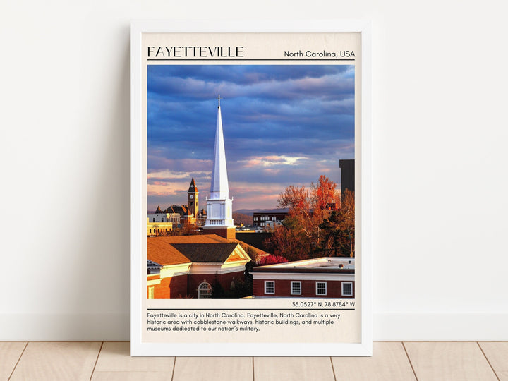 Fayetteville Minimal Wall Art, North Carolina, USA Poster