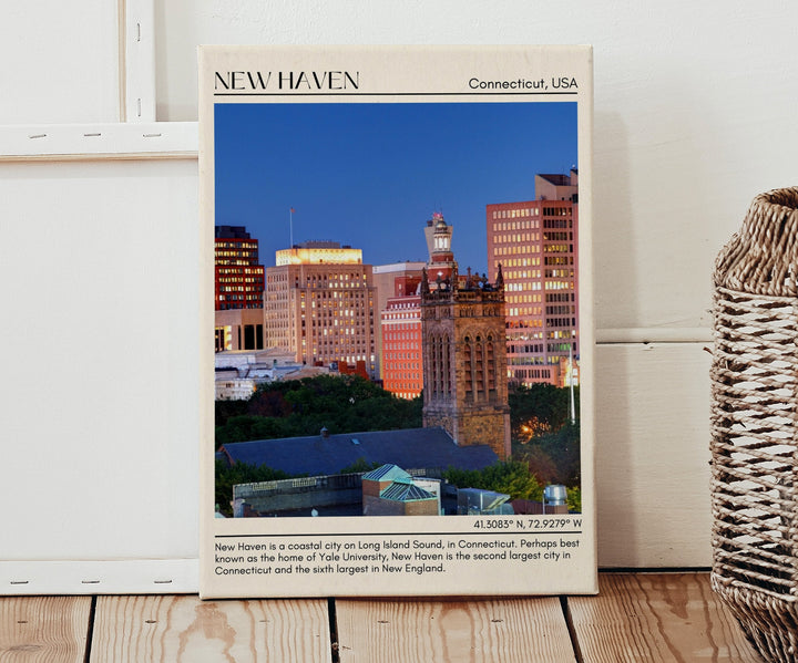New Haven Minimal Wall Art, Connecticut, USA