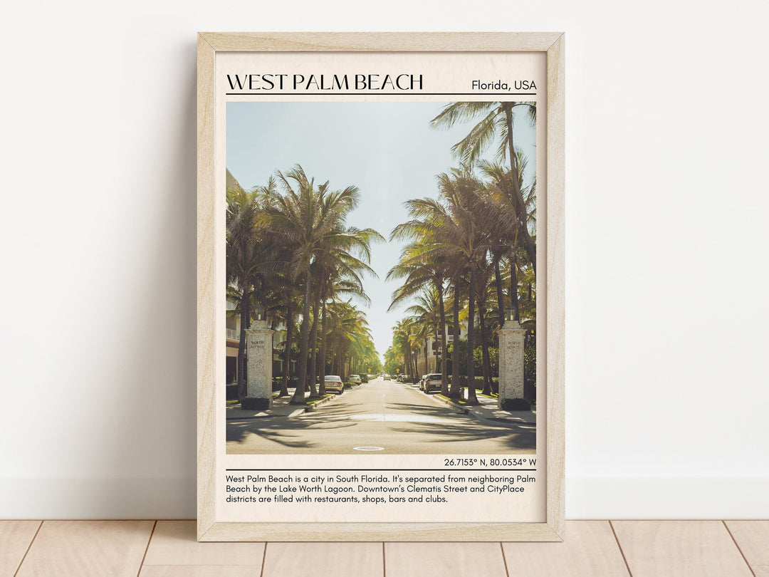 West Palm Beach Minimal Wall Art, Florida, USA