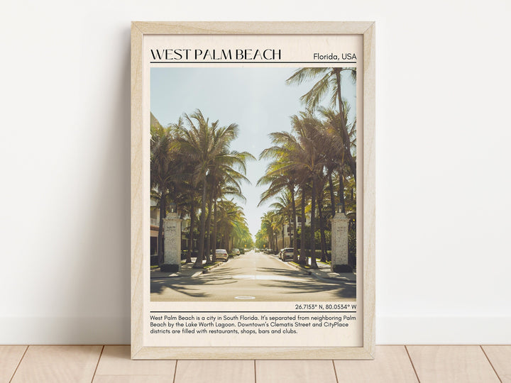 West Palm Beach Minimal Wall Art, Florida, USA