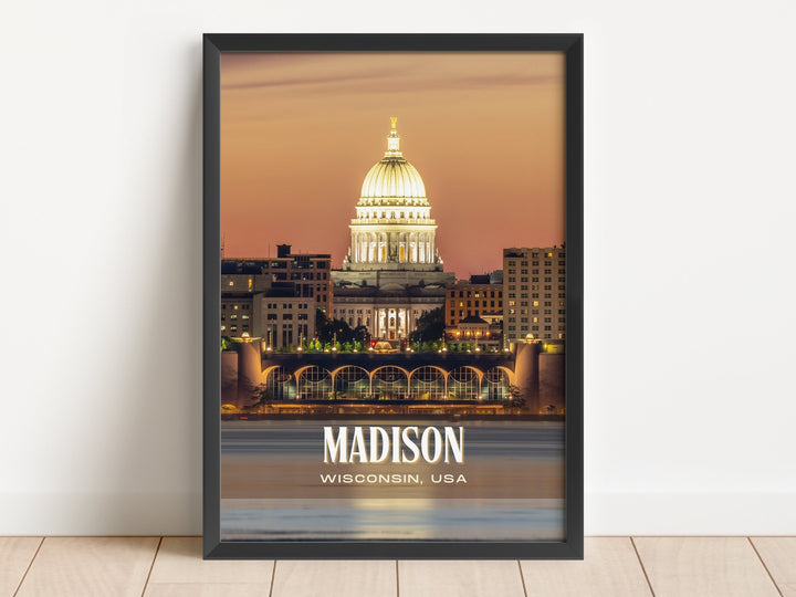 Madison Retro Wall Art, Wisconsin, USA