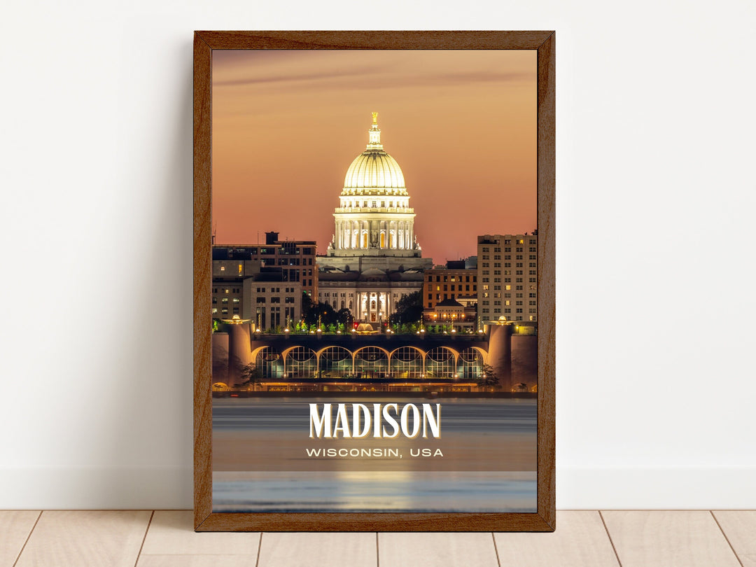 Madison Retro Wall Art, Wisconsin, USA