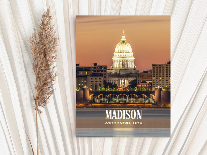 Madison Retro Wall Art, Wisconsin, USA