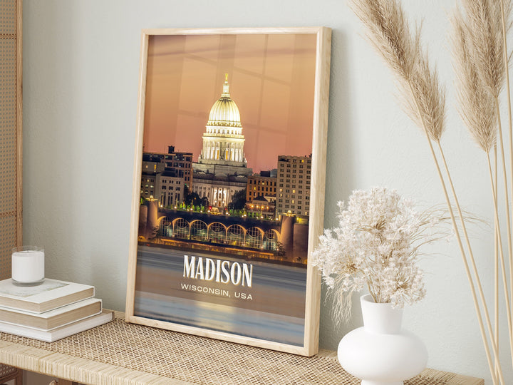 Madison Retro Wall Art, Wisconsin, USA