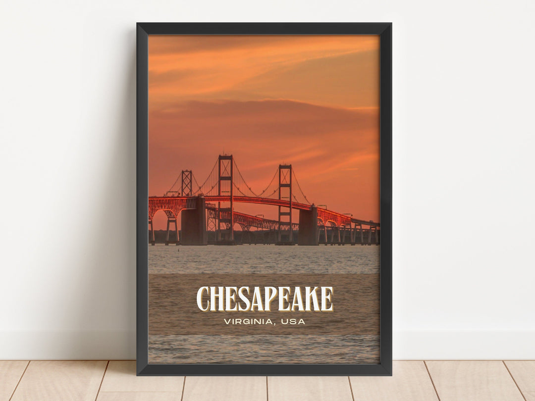 Chesapeake Retro Wall Art, Virginia, USA