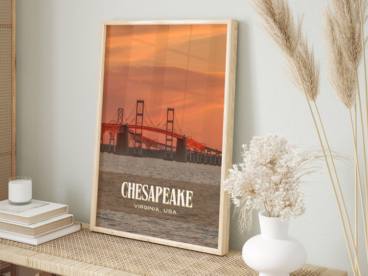 Chesapeake Retro Wall Art, Virginia, USA