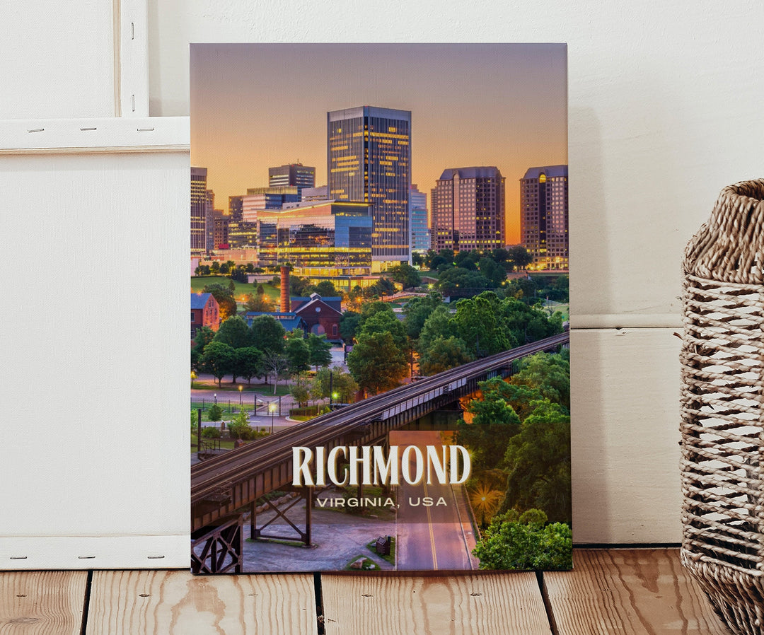 Richmond Retro Wall Art, Virginia, USA