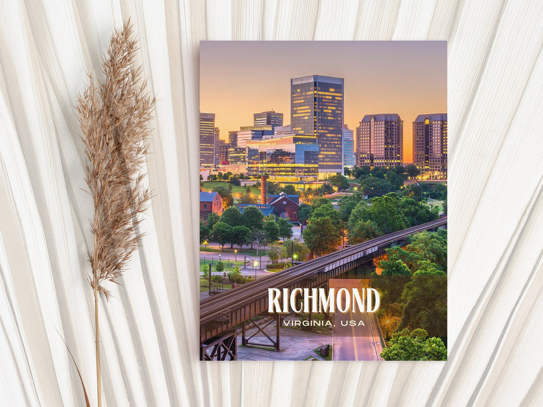 Richmond Retro Wall Art, Virginia, USA