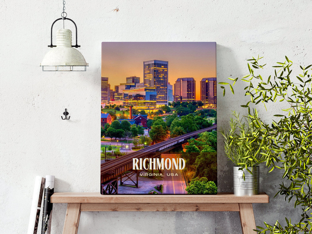 Richmond Retro Wall Art, Virginia, USA