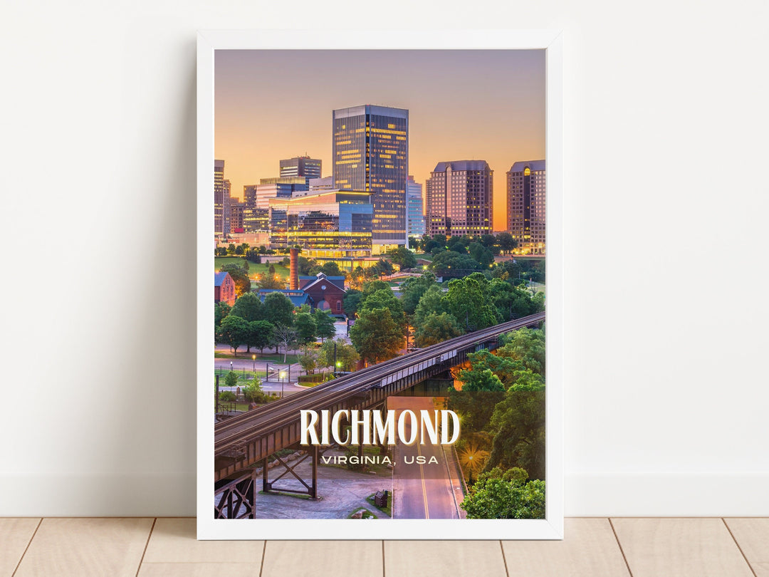 Richmond Retro Wall Art, Virginia, USA