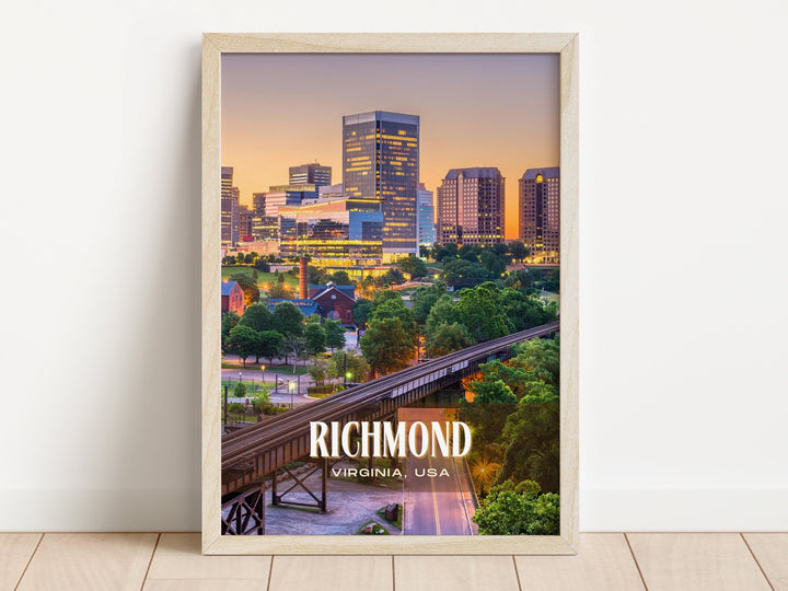 Richmond Retro Wall Art, Virginia, USA