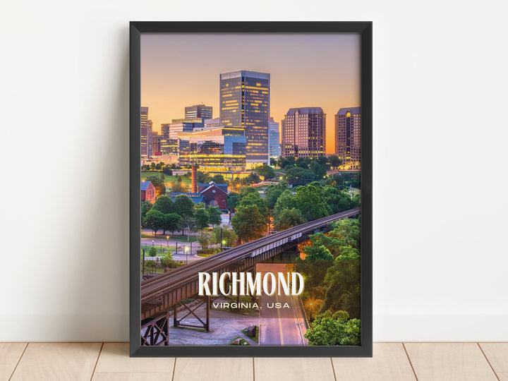 Richmond Retro Wall Art, Virginia, USA