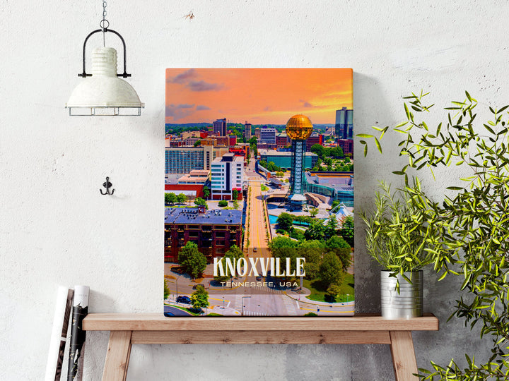 Knoxville Retro Wall Art, Tennessee, USA