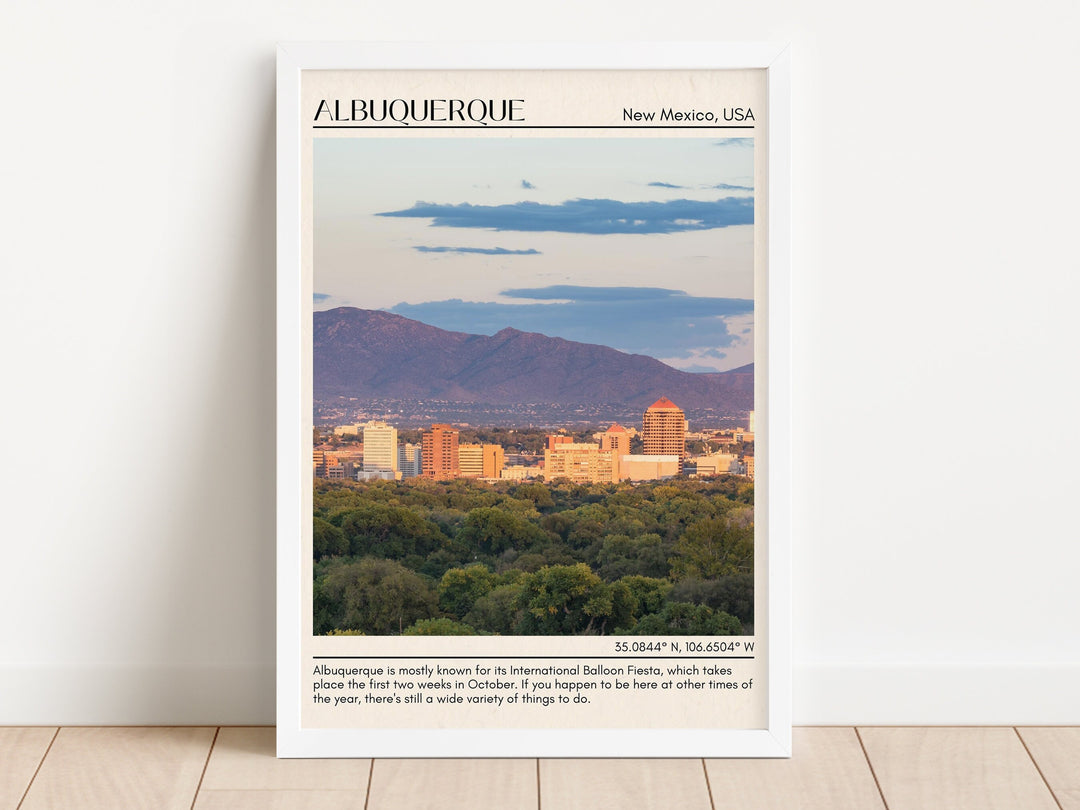 Albuquerque Minimal Wall Art, New Mexico, USA