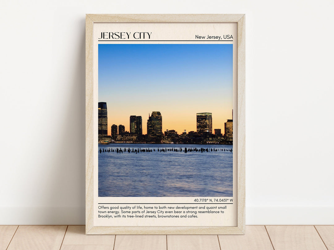 Jersey City Minimal Wall Art, New Jersey, USA