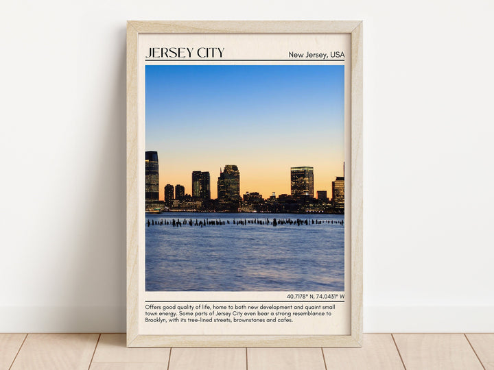 Jersey City Minimal Wall Art, New Jersey, USA