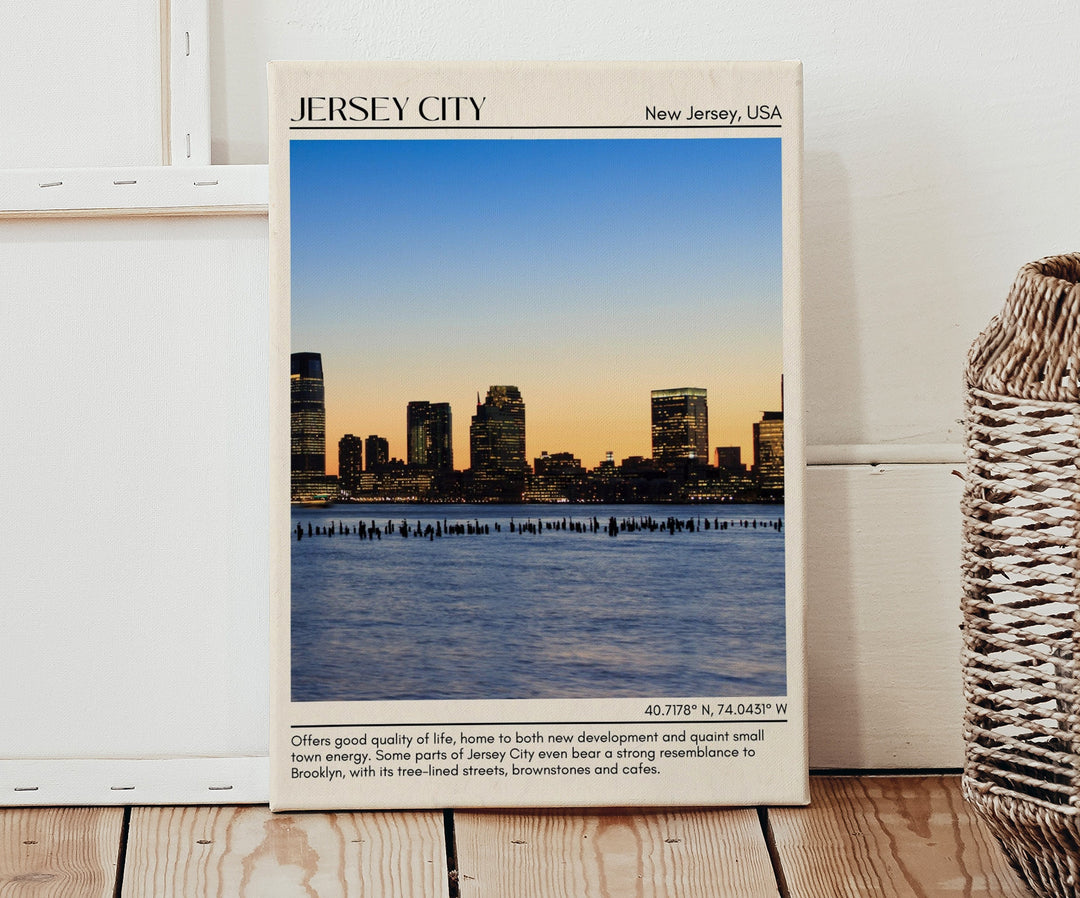 Jersey City Minimal Wall Art, New Jersey, USA