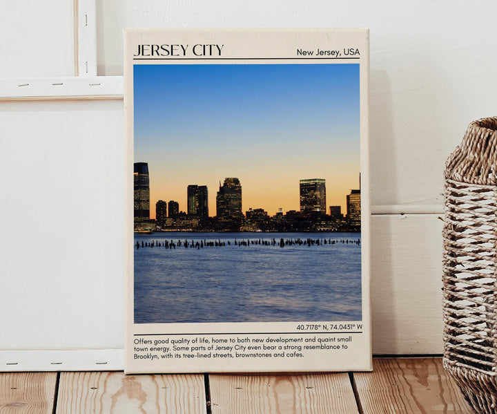 Jersey City Minimal Wall Art, New Jersey, USA