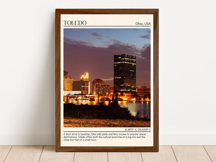 Toledo Minimal Wall Art, Ohio, USA