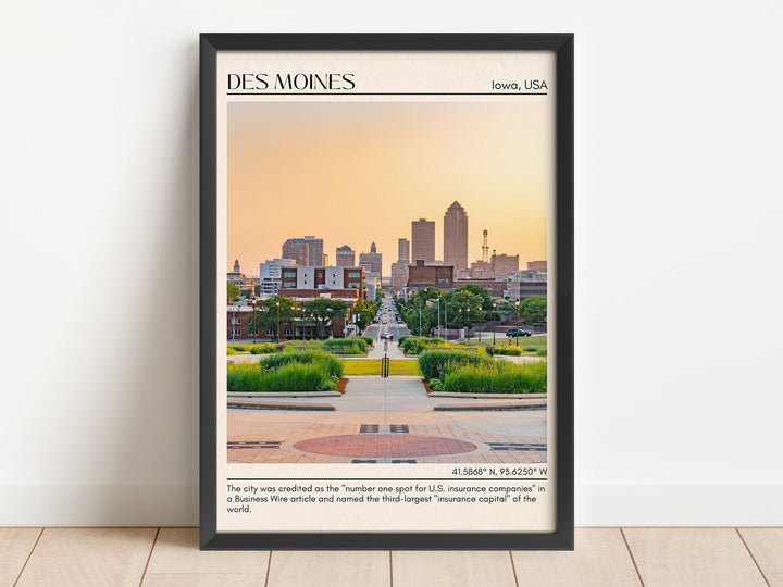 Des Moines Minimal Wall Art, Iowa, USA