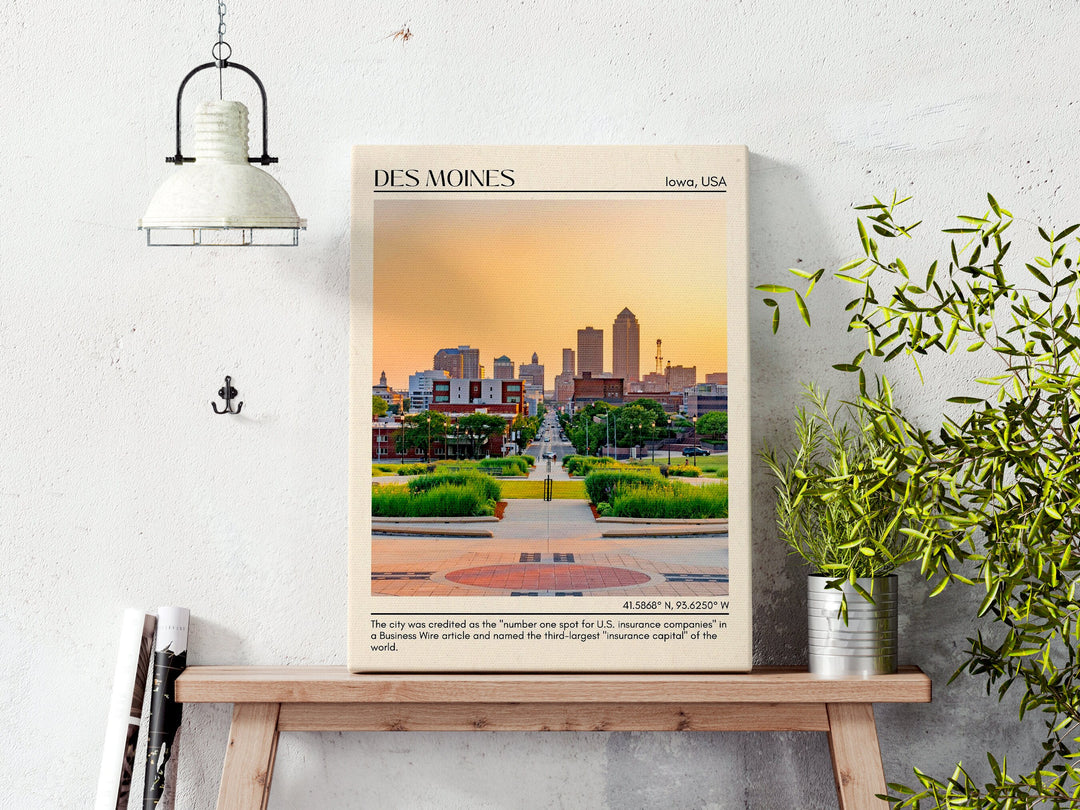 Des Moines Minimal Wall Art, Iowa, USA