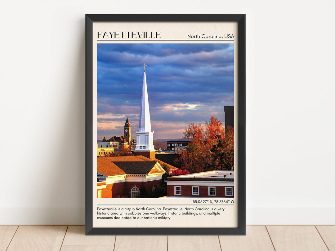 Fayetteville Minimal Wall Art, North Carolina, USA Poster