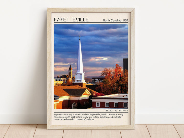 Fayetteville Minimal Wall Art, North Carolina, USA Poster