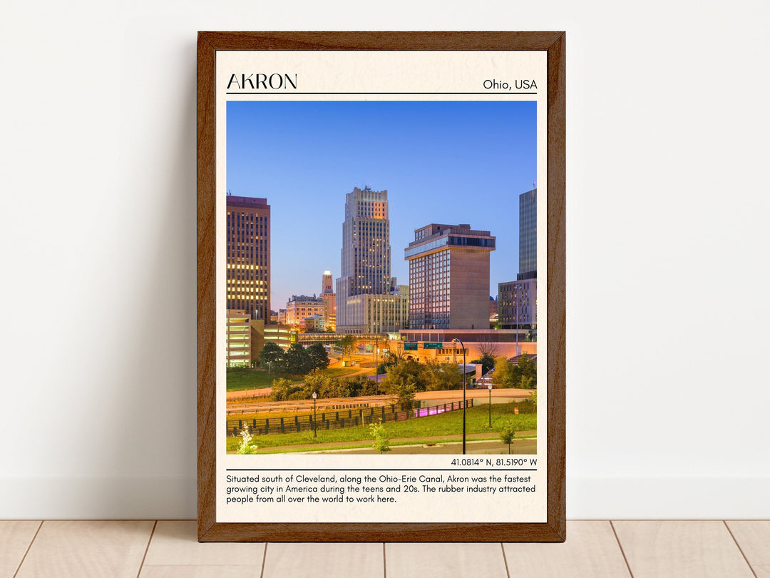 Akron Minimal Wall Art, Ohio Manual