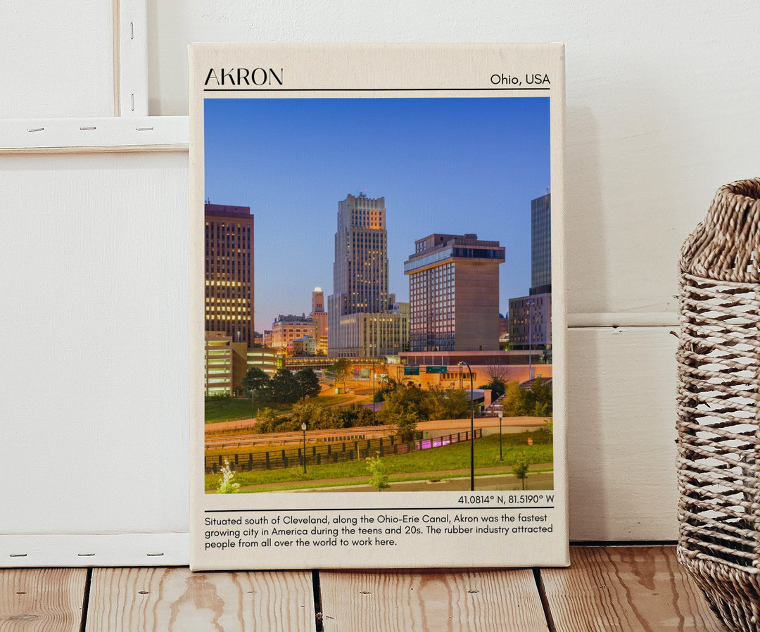 Akron Minimal Wall Art, Ohio Manual