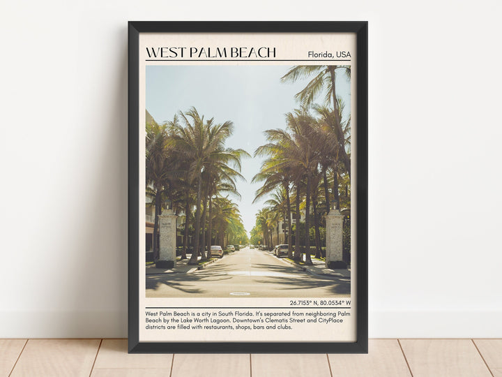West Palm Beach Minimal Wall Art, Florida, USA