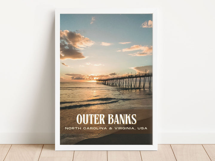 Outer Banks Retro Wall Art, North Carolina & Virginia, USA
