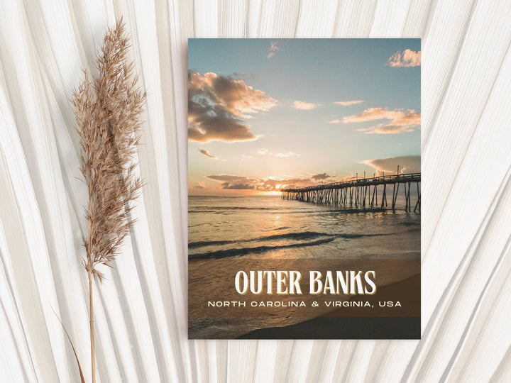 Outer Banks Retro Wall Art, North Carolina & Virginia, USA
