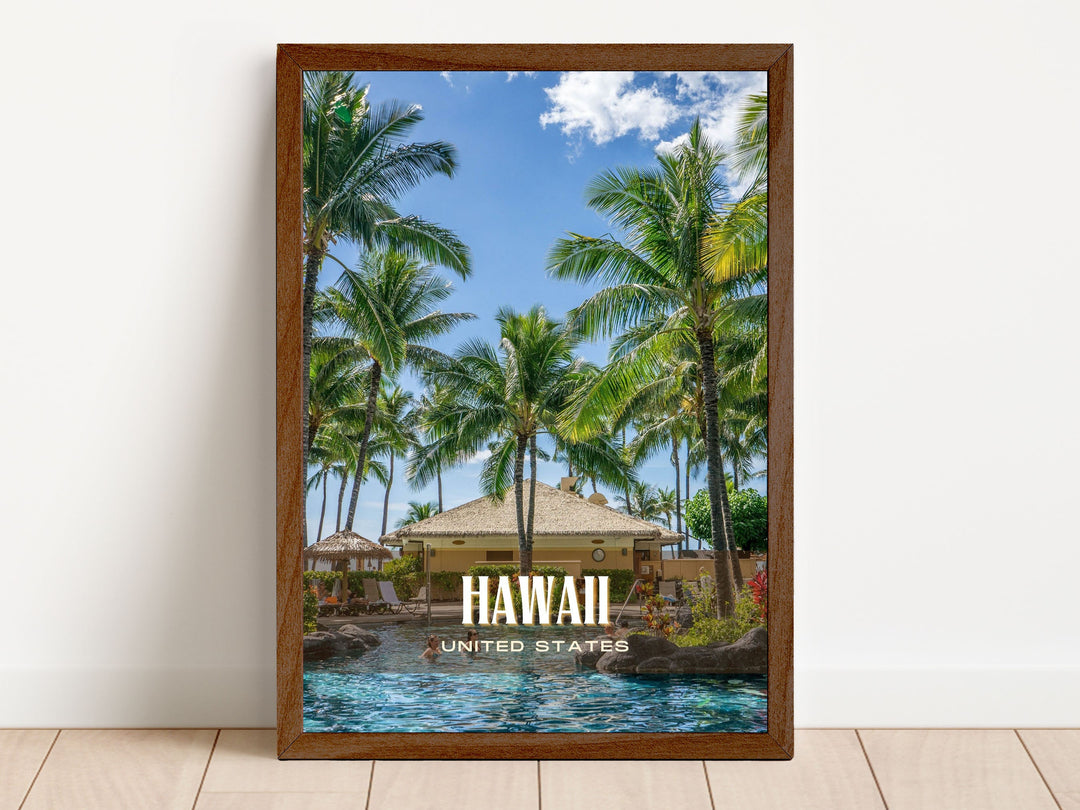 Hawaii Retro Wall Art, USA