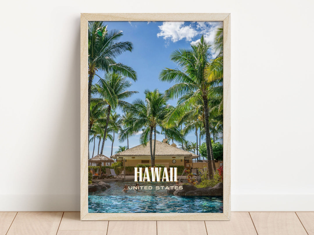 Hawaii Retro Wall Art, USA