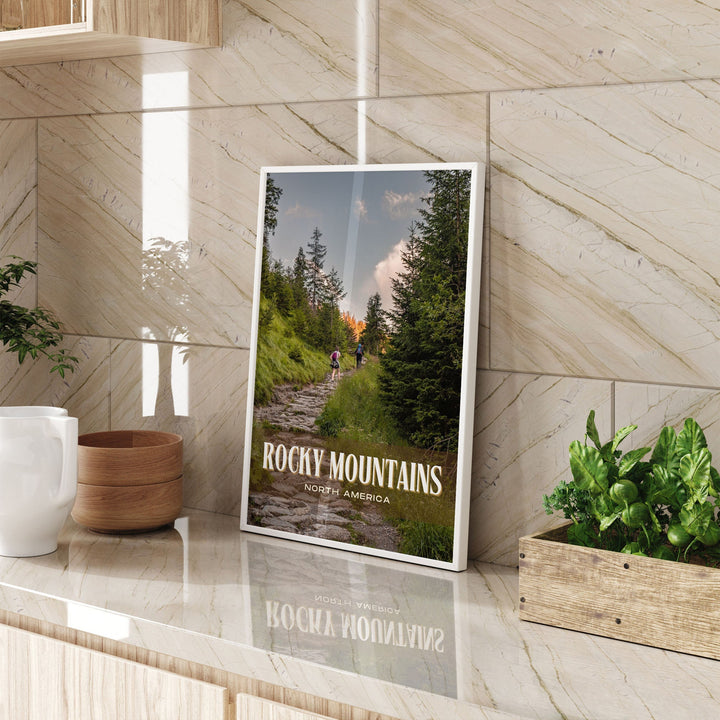 Rocky Mountains Retro Wall Art, North America, USA