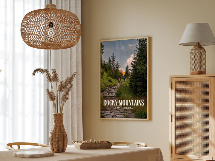 Rocky Mountains Retro Wall Art, North America, USA