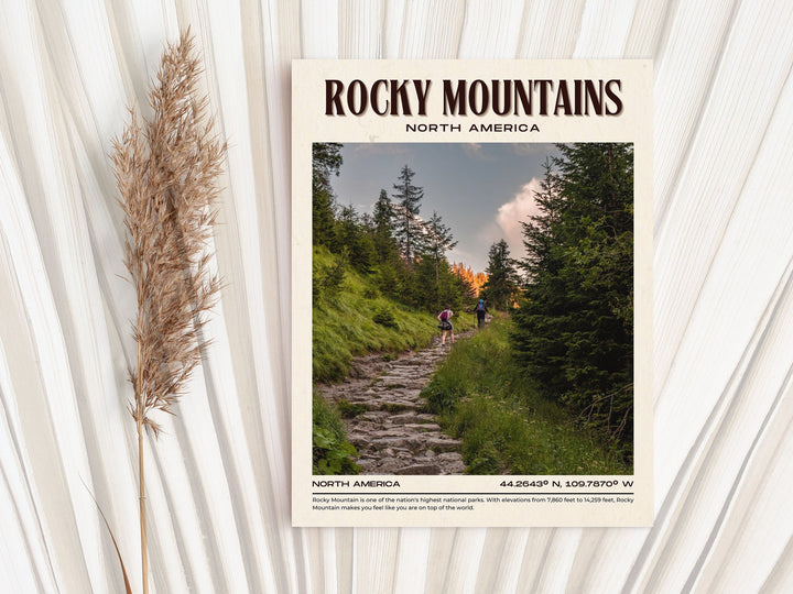 Rocky Mountains Vintage Wall Art, North America, USA