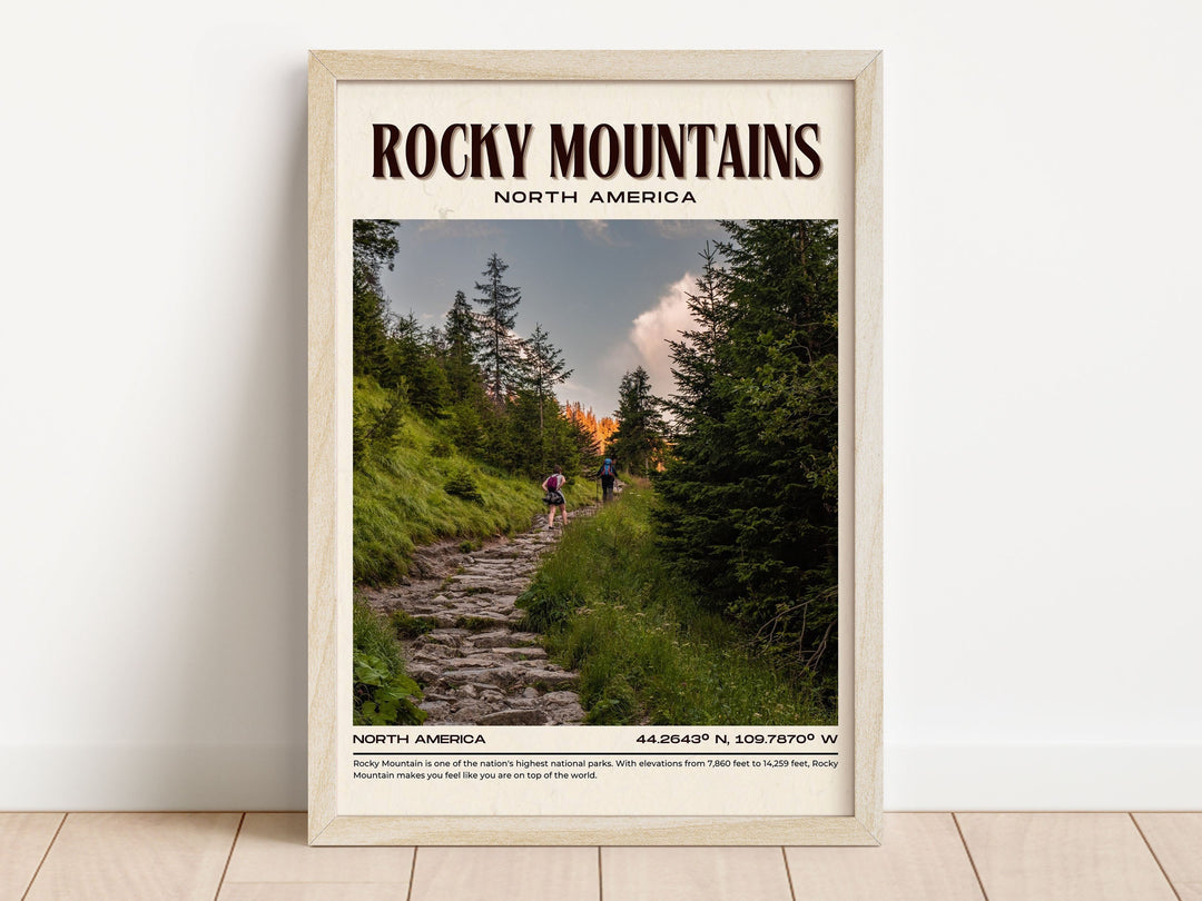 Rocky Mountains Vintage Wall Art, North America, USA