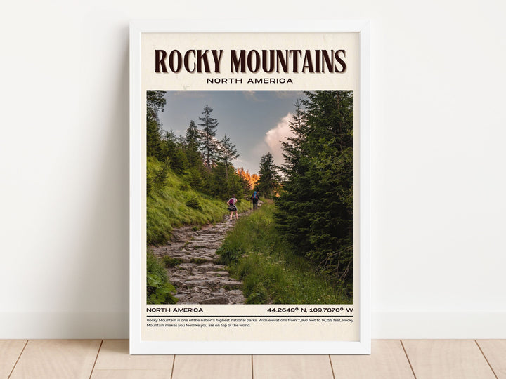 Rocky Mountains Vintage Wall Art, North America, USA
