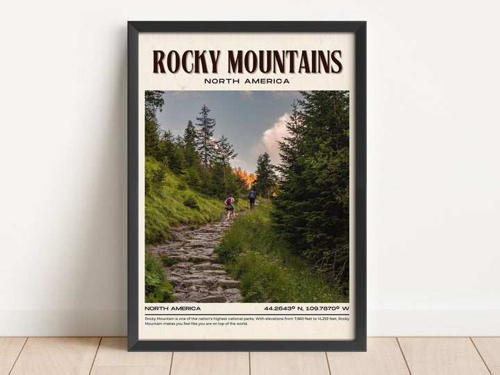Rocky Mountains Vintage Wall Art, North America, USA