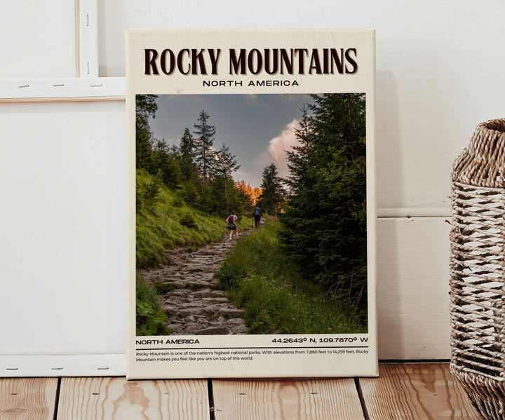 Rocky Mountains Vintage Wall Art, North America, USA