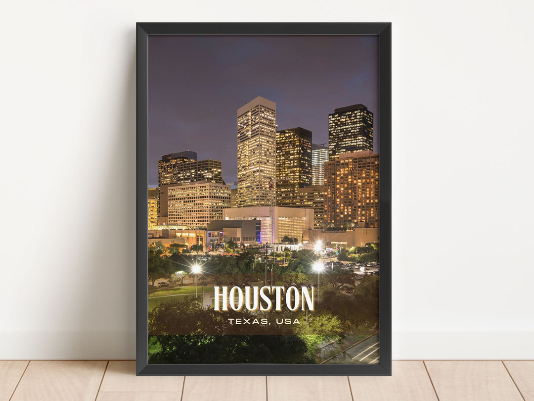 Houston Retro Wall Art, Texas, USA