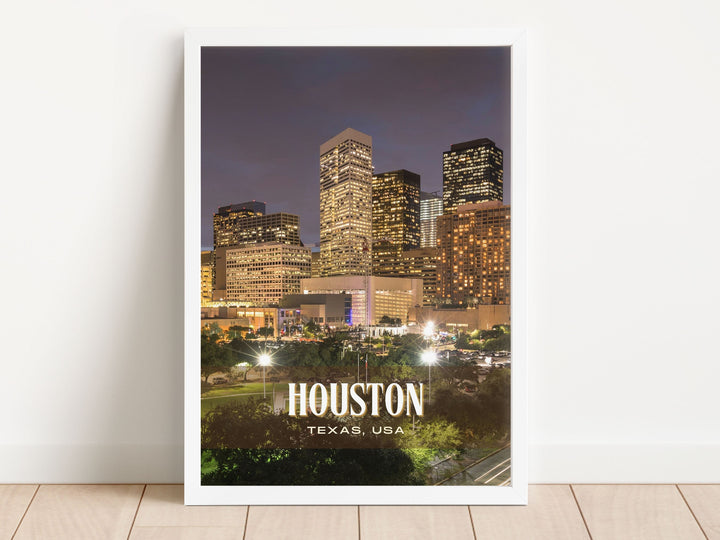 Houston Retro Wall Art, Texas, USA