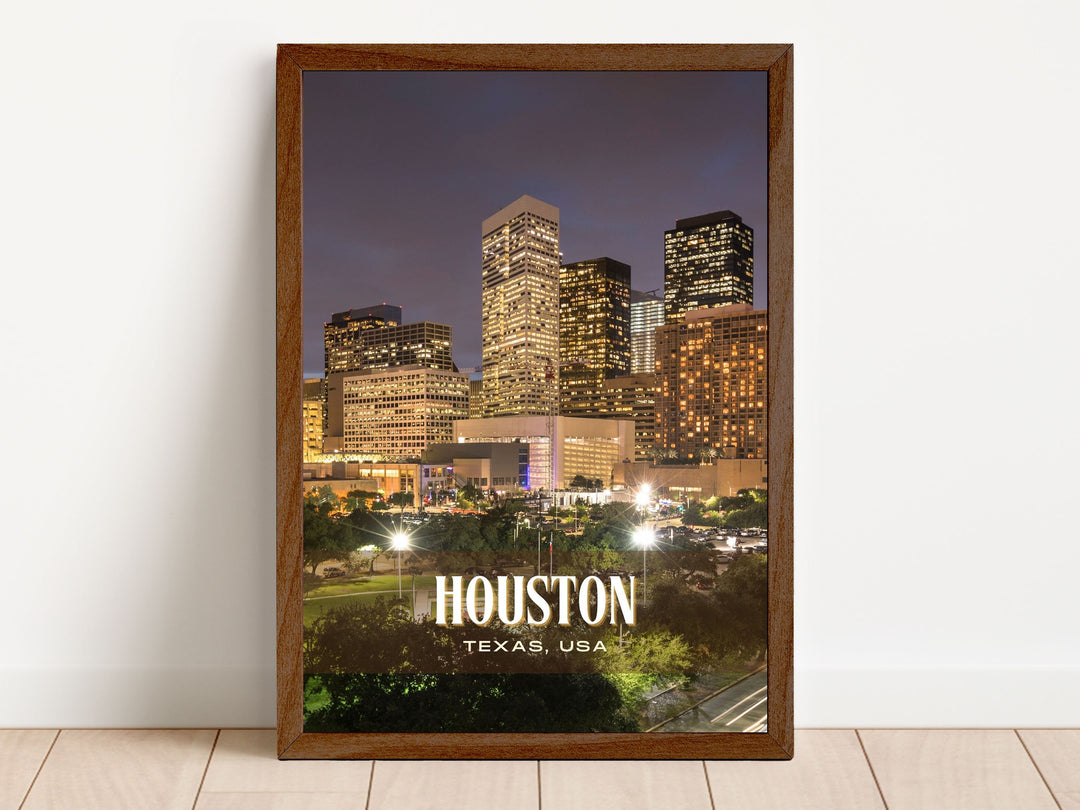 Houston Retro Wall Art, Texas, USA