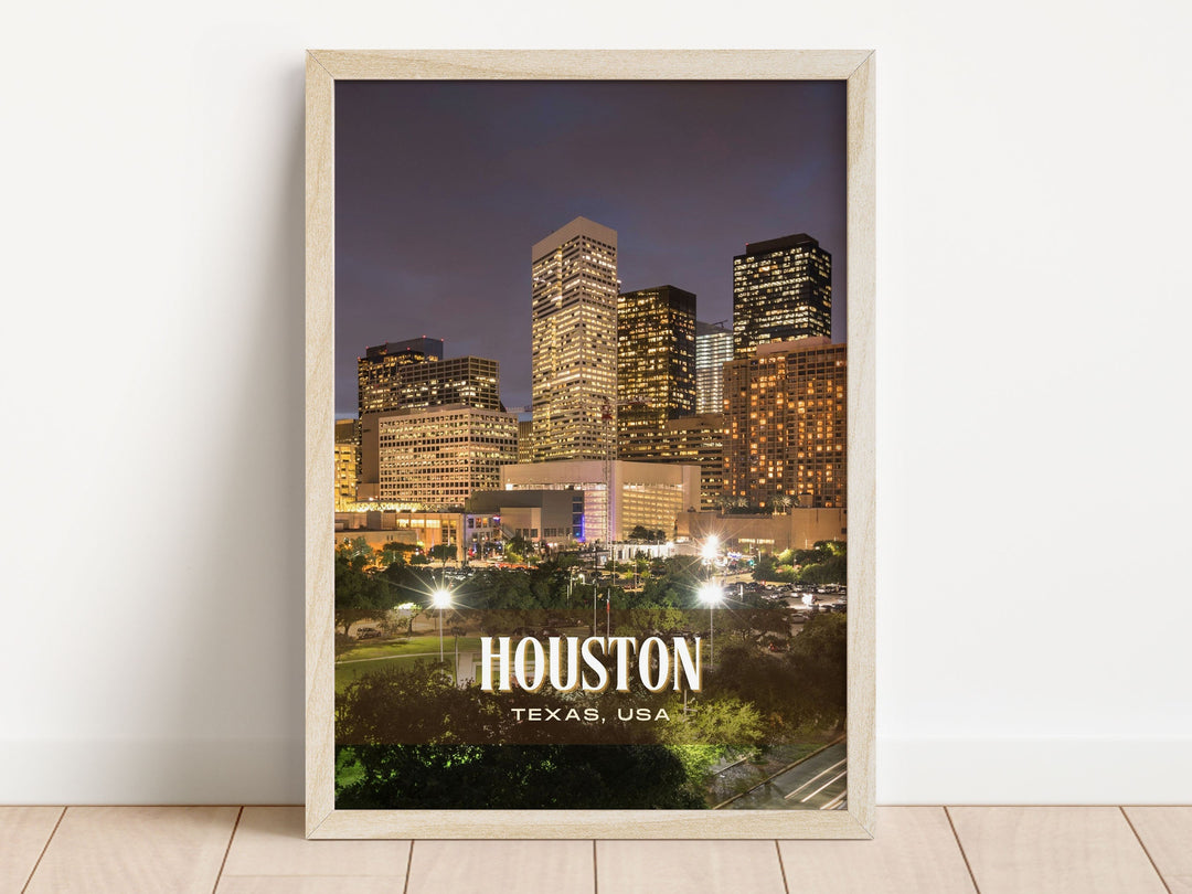 Houston Retro Wall Art, Texas, USA