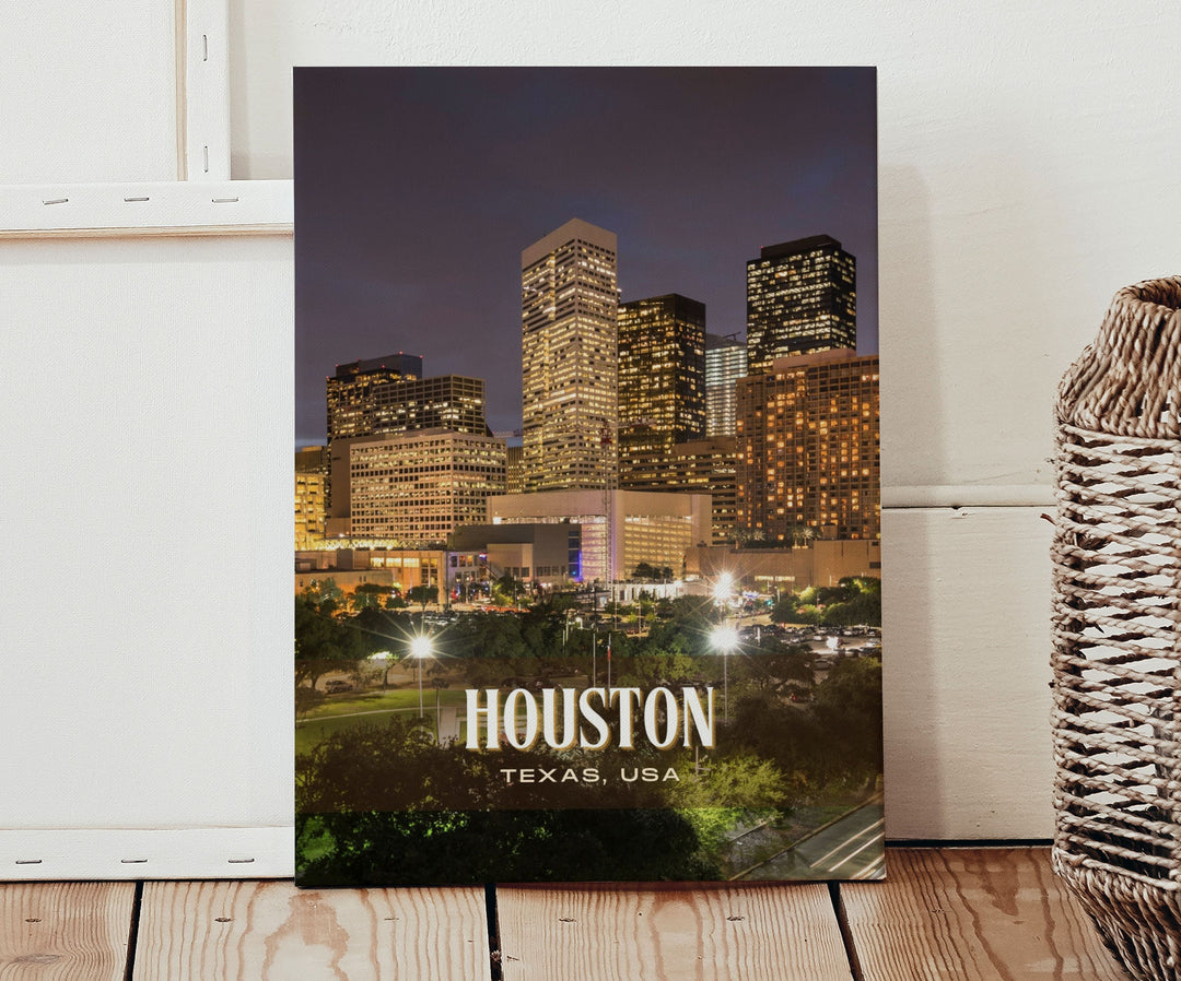 Houston Retro Wall Art, Texas, USA