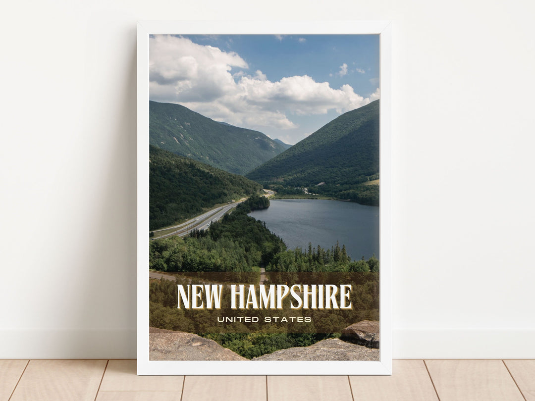 New Hampshire Retro Wall Art, USA