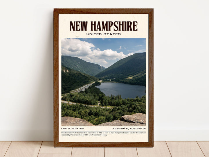 New Hampshire Vintage Wall Art, USA