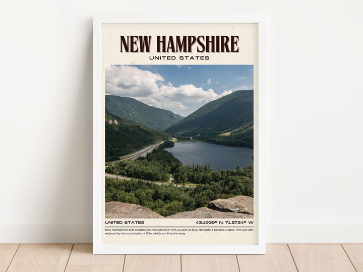 New Hampshire Vintage Wall Art, USA