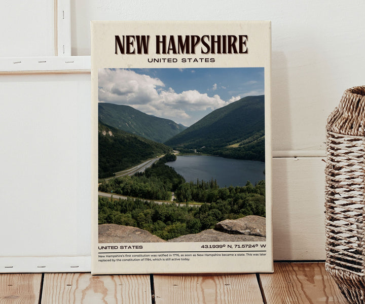 New Hampshire Vintage Wall Art, USA